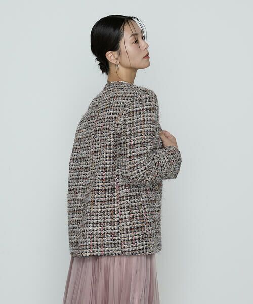 COMME CA COMFORT / コムサ・コンフォート（Lサイズ） ノーカラージャケット | 〔 TALLサイズ 〕 ファンシーツイード ノーカラージャケット | 詳細13