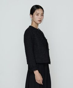 COMME CA COMFORT / コムサ・コンフォート（Lサイズ） ノーカラージャケット | 〔 TALLサイズ 〕 セレモニーツイード ノーカラージャケット