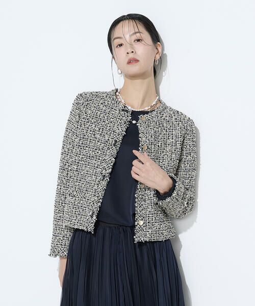 COMME CA COMFORT / コムサ・コンフォート（Lサイズ） ノーカラージャケット | 〔 TALLサイズ 〕 セレモニーツイード ノーカラージャケット | 詳細25