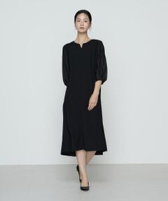 COMME CA COMFORT / コムサ・コンフォート（Lサイズ） ロング・マキシ丈ワンピース | 〔 TALLサイズ 〕 バックサテンストレッチ ドレス