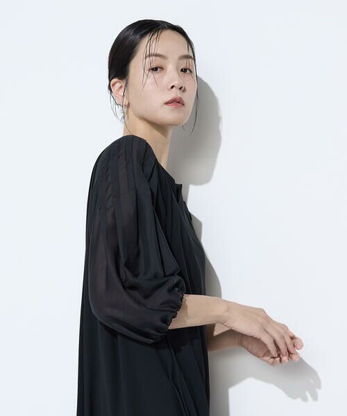 COMME CA COMFORT / コムサ・コンフォート（Lサイズ） ロング・マキシ丈ワンピース | 〔 TALLサイズ 〕 バックサテンストレッチ ドレス | 詳細16