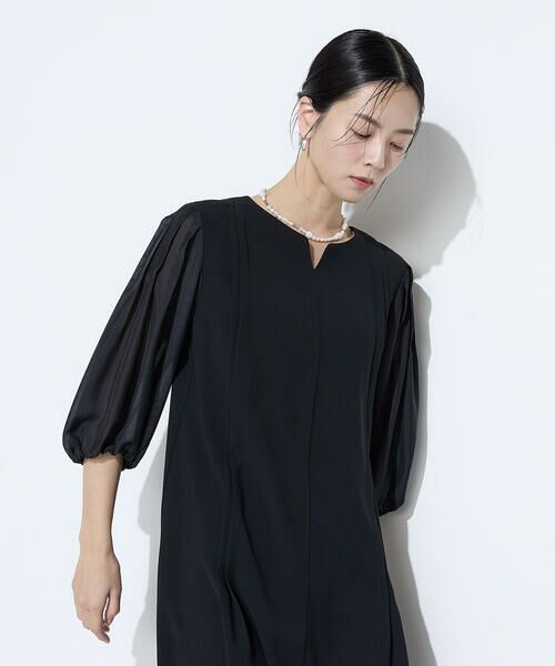 COMME CA COMFORT / コムサ・コンフォート（Lサイズ） ロング・マキシ丈ワンピース | 〔 TALLサイズ 〕 バックサテンストレッチ ドレス | 詳細17