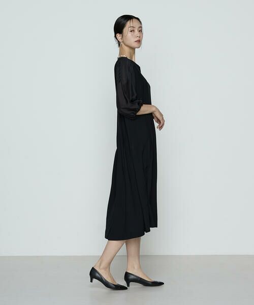 COMME CA COMFORT / コムサ・コンフォート（Lサイズ） ロング・マキシ丈ワンピース | 〔 TALLサイズ 〕 バックサテンストレッチ ドレス | 詳細3