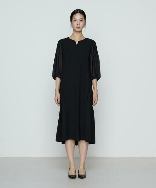 COMME CA COMFORT / コムサ・コンフォート（Lサイズ） ロング・マキシ丈ワンピース | 〔 TALLサイズ 〕 バックサテンストレッチ ドレス | 詳細4