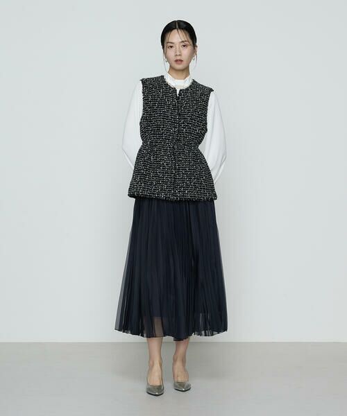 COMME CA COMFORT / コムサ・コンフォート（Lサイズ） ベスト | 〔 TALLサイズ 〕 ファンシーツイード キーネックカラージレ | 詳細1