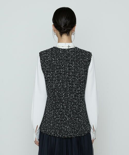 COMME CA COMFORT / コムサ・コンフォート（Lサイズ） ベスト | 〔 TALLサイズ 〕 ファンシーツイード キーネックカラージレ | 詳細6