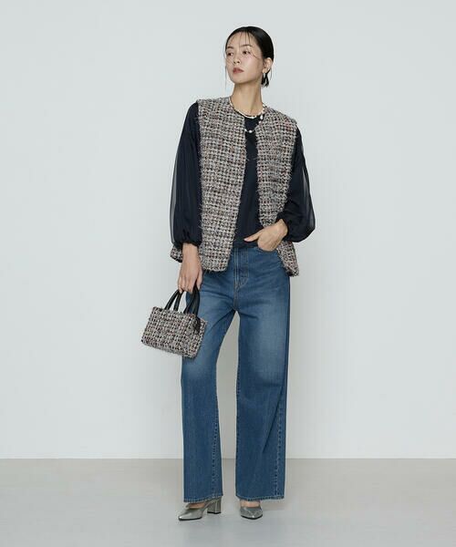 COMME CA COMFORT / コムサ・コンフォート（Lサイズ） ベスト | 〔 TALLサイズ 〕 ファンシーツイード キーネックカラージレ | 詳細16