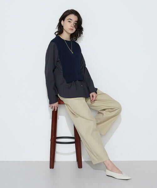 COMME CA COMFORT / コムサ・コンフォート（Lサイズ） シャツ・ブラウス | 〔 TALLサイズ 〕 ニットドッキング プルオーバーシャツ | 詳細1