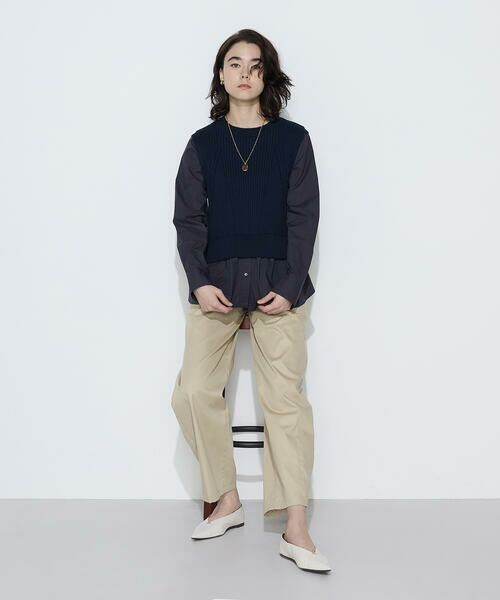 COMME CA COMFORT / コムサ・コンフォート（Lサイズ） シャツ・ブラウス | 〔 TALLサイズ 〕 ニットドッキング プルオーバーシャツ | 詳細3