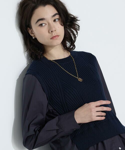 COMME CA COMFORT / コムサ・コンフォート（Lサイズ） シャツ・ブラウス | 〔 TALLサイズ 〕 ニットドッキング プルオーバーシャツ | 詳細9