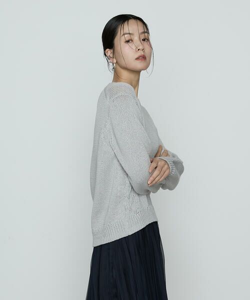 COMME CA COMFORT / コムサ・コンフォート（Lサイズ） ニット・セーター | 〔 TALLサイズ 〕 プレーティング天竺 シャイニーラメニット | 詳細4