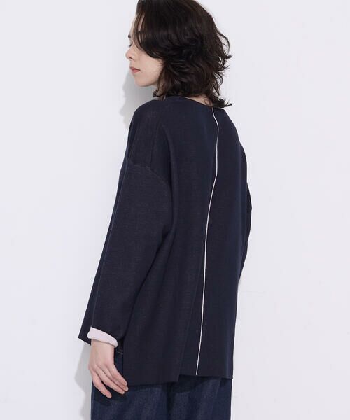 COMME CA COMFORT / コムサ・コンフォート（Lサイズ） カットソー | 〔 TALLサイズ 〕 接結編み バイカラープルオーバー | 詳細6