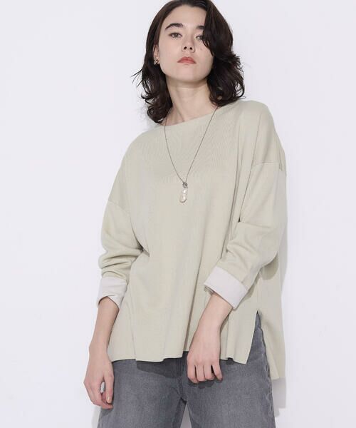 COMME CA COMFORT / コムサ・コンフォート（Lサイズ） カットソー | 〔 TALLサイズ 〕 接結編み バイカラープルオーバー | 詳細12