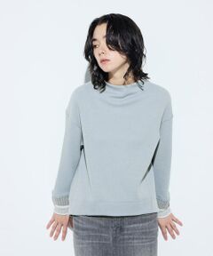 COMME CA COMFORT / コムサ・コンフォート（Lサイズ） カットソー | 〔 +サイズ 〕 袖口キラキラニットリブプルオーバー