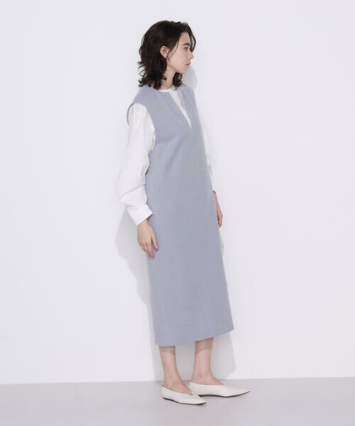 COMME CA COMFORT / コムサ・コンフォート（Lサイズ） ロング・マキシ丈ワンピース | 〔 +サイズ 〕 ケーブルニットベスト付き ワンピース | 詳細5