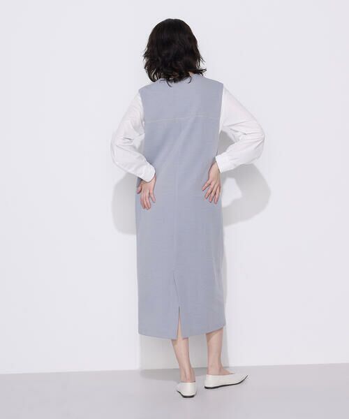 COMME CA COMFORT / コムサ・コンフォート（Lサイズ） ロング・マキシ丈ワンピース | 〔 +サイズ 〕 ケーブルニットベスト付き ワンピース | 詳細6