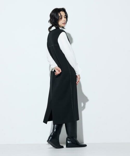 COMME CA COMFORT / コムサ・コンフォート（Lサイズ） ロング・マキシ丈ワンピース | 〔 +サイズ 〕 ケーブルニットベスト付き ワンピース | 詳細4
