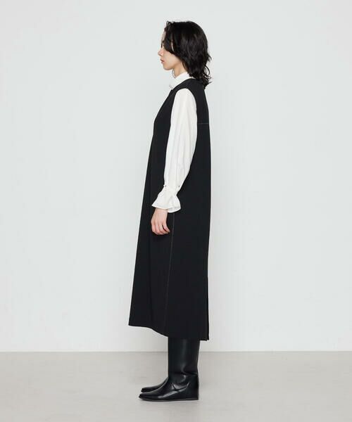 COMME CA COMFORT / コムサ・コンフォート（Lサイズ） ロング・マキシ丈ワンピース | 〔 +サイズ 〕 ケーブルニットベスト付き ワンピース | 詳細11