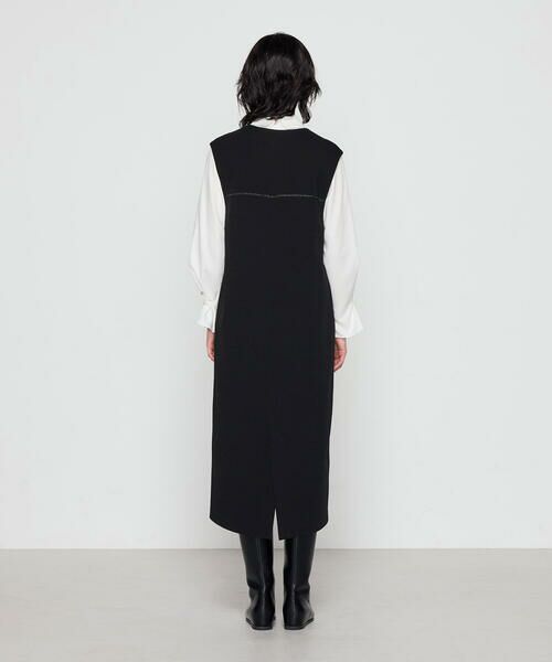 COMME CA COMFORT / コムサ・コンフォート（Lサイズ） ロング・マキシ丈ワンピース | 〔 +サイズ 〕 ケーブルニットベスト付き ワンピース | 詳細12