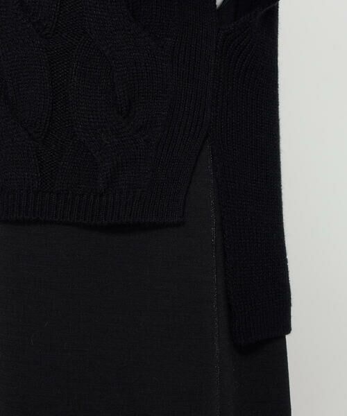 COMME CA COMFORT / コムサ・コンフォート（Lサイズ） ロング・マキシ丈ワンピース | 〔 +サイズ 〕 ケーブルニットベスト付き ワンピース | 詳細15