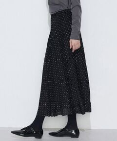 COMME CA COMFORT / コムサ・コンフォート（Lサイズ） ロング・マキシ丈スカート | 〔 TALLサイズ 〕 ドットプリント プリーツスカート