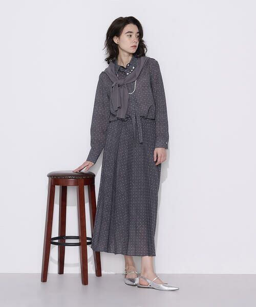 COMME CA COMFORT / コムサ・コンフォート（Lサイズ） シャツ・ブラウス | 〔 TALLサイズ 〕 ドットプリント ボウタイシャツ | 詳細1