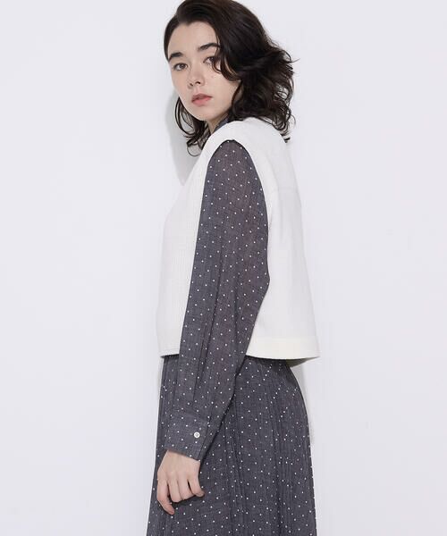 COMME CA COMFORT / コムサ・コンフォート（Lサイズ） ニット・セーター | 〔 TALLサイズ 〕 コットンポリエステルリリヤーン 前後切り替えベスト | 詳細3