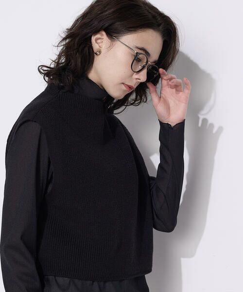 COMME CA COMFORT / コムサ・コンフォート（Lサイズ） ニット・セーター | 〔 TALLサイズ 〕 コットンポリエステルリリヤーン 前後切り替えベスト | 詳細12