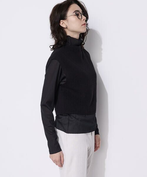 COMME CA COMFORT / コムサ・コンフォート（Lサイズ） ニット・セーター | 〔 TALLサイズ 〕 コットンポリエステルリリヤーン 前後切り替えベスト | 詳細13