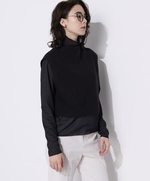 COMME CA COMFORT / コムサ・コンフォート（Lサイズ） ニット・セーター | 〔 TALLサイズ 〕 コットンポリエステルリリヤーン 前後切り替えベスト | 詳細11