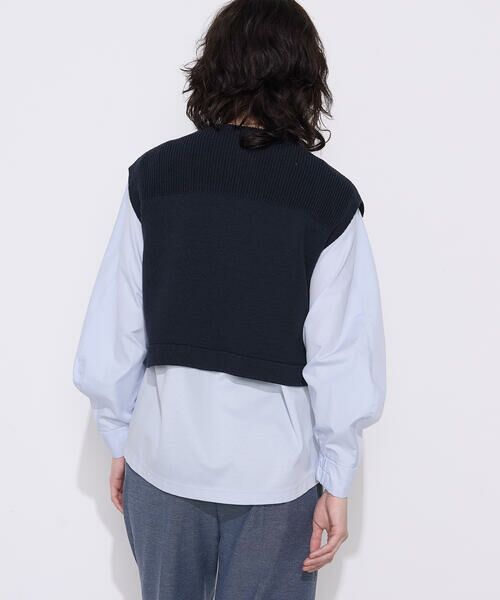 COMME CA COMFORT / コムサ・コンフォート（Lサイズ） ニット・セーター | 〔 TALLサイズ 〕 コットンポリエステルリリヤーン 前後切り替えベスト | 詳細22