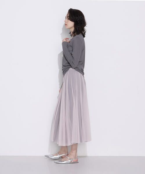 COMME CA COMFORT / コムサ・コンフォート(Lサイズ) ロング・マキシ丈スカート | 〔 TALLサイズ 〕 ソフトチュール×ウーリー分繊トリコット広巾 スカート | 詳細3