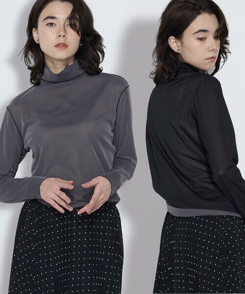 COMME CA COMFORT / コムサ・コンフォート（Lサイズ） カットソー | 〔 TALLサイズ 〕 ソフトチュール×ウーリー分繊トリコット広巾 プルオーバー | 詳細1