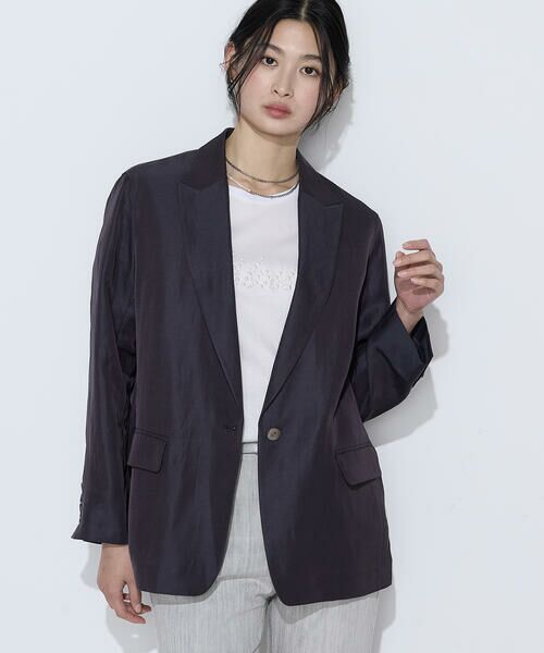 COMME CA COMFORT / コムサ・コンフォート（Lサイズ） テーラードジャケット | 〔 TALLサイズ 〕 キュプラリネン ピークドラペルジャケット | 詳細3