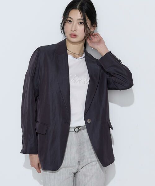 COMME CA COMFORT / コムサ・コンフォート（Lサイズ） テーラードジャケット | 〔 TALLサイズ 〕 キュプラリネン ピークドラペルジャケット | 詳細4