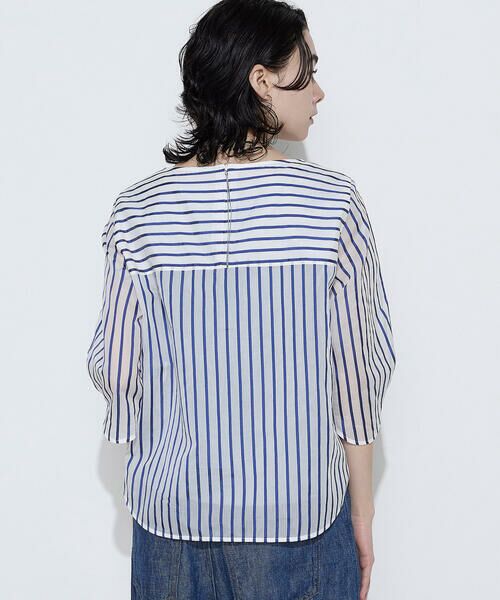 COMME CA COMFORT / コムサ・コンフォート（Lサイズ） シャツ・ブラウス | 〔 TALLサイズ 〕 キュプラリネン コットンシルクストライププルオーバー | 詳細20