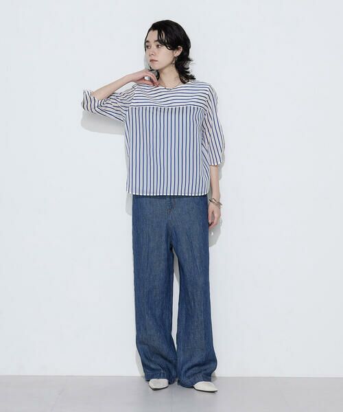 COMME CA COMFORT / コムサ・コンフォート（Lサイズ） シャツ・ブラウス | 〔 TALLサイズ 〕 キュプラリネン コットンシルクストライププルオーバー | 詳細16