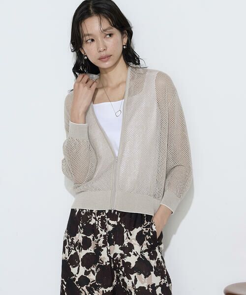 COMME CA COMFORT / コムサ・コンフォート（Lサイズ） カーディガン・ボレロ | 〔 TALLサイズ 〕 リネンメッシュ ジップアップカーディガン | 詳細15