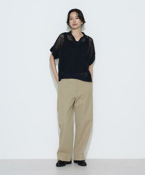 COMME CA COMFORT / コムサ・コンフォート（Lサイズ） ニット・セーター | 〔 TALLサイズ 〕 リネンメッシュ スキッパープルオーバー | 詳細1