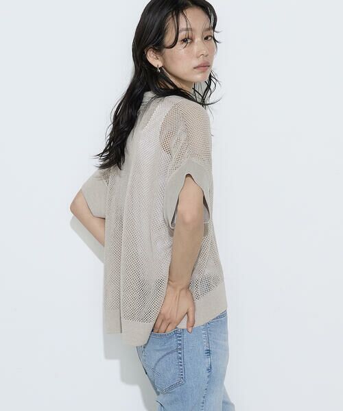 COMME CA COMFORT / コムサ・コンフォート（Lサイズ） ニット・セーター | 〔 TALLサイズ 〕 リネンメッシュ スキッパープルオーバー | 詳細13