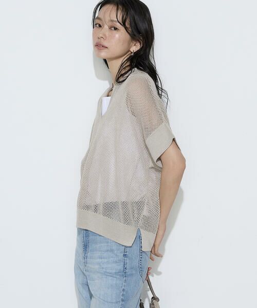 COMME CA COMFORT / コムサ・コンフォート（Lサイズ） ニット・セーター | 〔 TALLサイズ 〕 リネンメッシュ スキッパープルオーバー | 詳細11