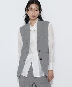 COMME CA COMFORT / コムサ・コンフォート（Lサイズ） ベスト | 〔 TALLサイズ 〕 ストレッチミニ千鳥 ジレ