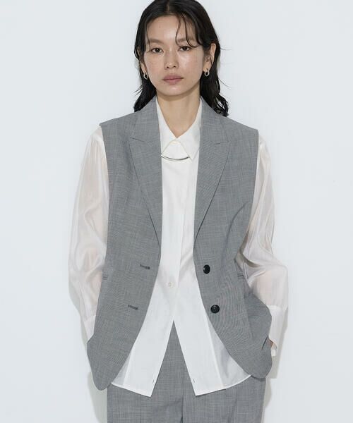 COMME CA COMFORT / コムサ・コンフォート（Lサイズ） ベスト | 〔 TALLサイズ 〕 ストレッチミニ千鳥 ジレ | 詳細3