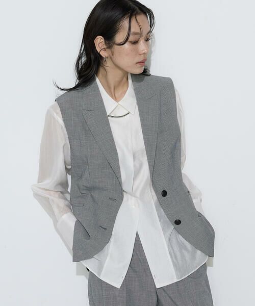 COMME CA COMFORT / コムサ・コンフォート（Lサイズ） ベスト | 〔 TALLサイズ 〕 ストレッチミニ千鳥 ジレ | 詳細6