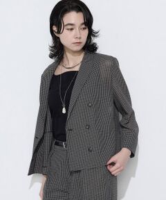 COMME CA COMFORT / コムサ・コンフォート（Lサイズ） テーラードジャケット | 〔 TALLサイズ 〕 【セットアップ対応】シアーチェックジャケット