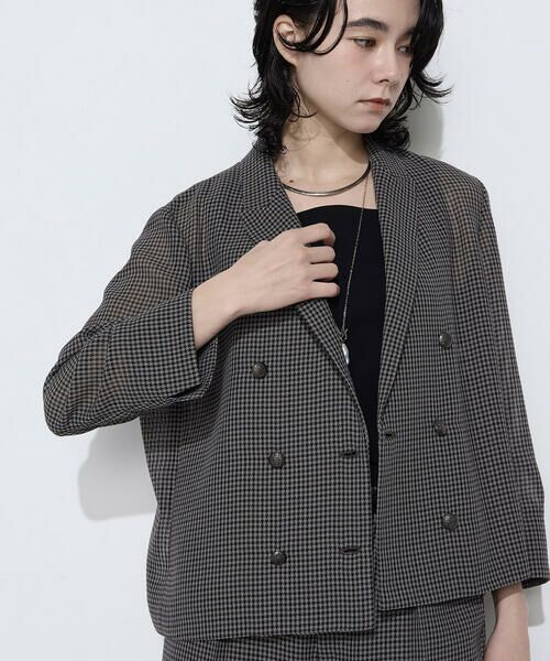 COMME CA COMFORT / コムサ・コンフォート（Lサイズ） テーラードジャケット | 〔 TALLサイズ 〕 【セットアップ対応】シアーチェックジャケット | 詳細10