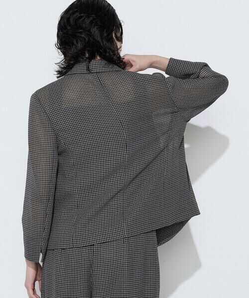 COMME CA COMFORT / コムサ・コンフォート（Lサイズ） テーラードジャケット | 〔 TALLサイズ 〕 【セットアップ対応】シアーチェックジャケット | 詳細6