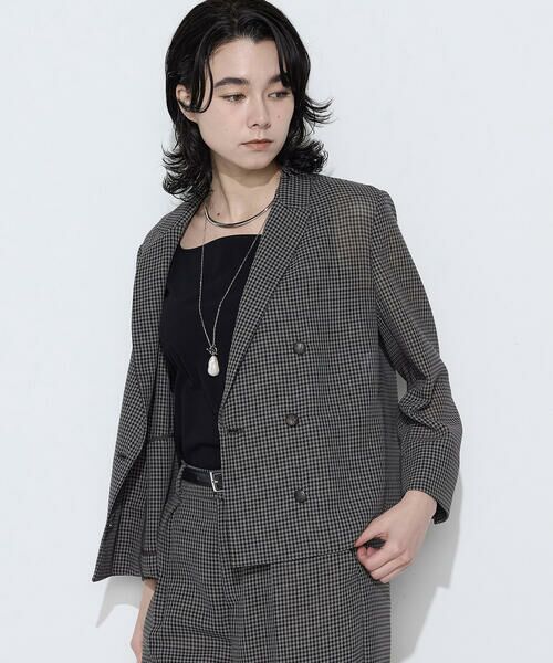 COMME CA COMFORT / コムサ・コンフォート（Lサイズ） テーラードジャケット | 〔 TALLサイズ 〕 【セットアップ対応】シアーチェックジャケット（04:グレー系）