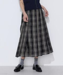 COMME CA COMFORT / コムサ・コンフォート（Lサイズ） ロング・マキシ丈スカート | 〔 TALLサイズ 〕 先染めシアーチェック タックスカート