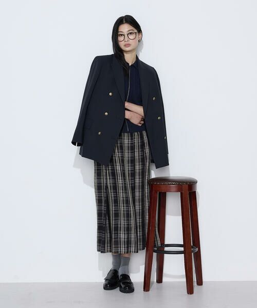 COMME CA COMFORT / コムサ・コンフォート（Lサイズ） ロング・マキシ丈スカート | 〔 TALLサイズ 〕 先染めシアーチェック タックスカート | 詳細1